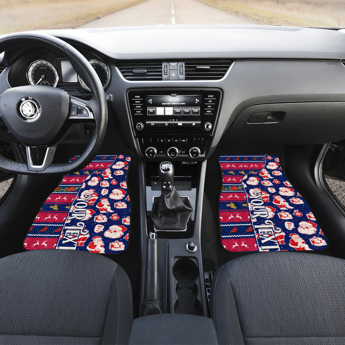 Custom Ohio Christmas Car Mats Santa Claus Pattern Unique Style - Wonder Print Shop