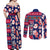 Custom Ohio Christmas Couples Matching Off Shoulder Maxi Dress and Long Sleeve Button Shirt Santa Claus Pattern Unique Style - Wonder Print Shop