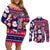 Custom Ohio Christmas Couples Matching Off Shoulder Short Dress and Long Sleeve Button Shirt Santa Claus Pattern Unique Style - Wonder Print Shop
