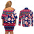Custom Ohio Christmas Couples Matching Off Shoulder Short Dress and Long Sleeve Button Shirt Santa Claus Pattern Unique Style - Wonder Print Shop