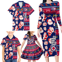 Custom Ohio Christmas Family Matching Long Sleeve Bodycon Dress and Hawaiian Shirt Santa Claus Pattern Unique Style - Wonder Print Shop