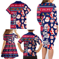 Custom Ohio Christmas Family Matching Long Sleeve Bodycon Dress and Hawaiian Shirt Santa Claus Pattern Unique Style - Wonder Print Shop