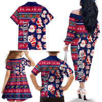 Custom Ohio Christmas Family Matching Off Shoulder Long Sleeve Dress and Hawaiian Shirt Santa Claus Pattern Unique Style - Wonder Print Shop