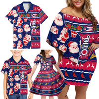 Custom Ohio Christmas Family Matching Off Shoulder Short Dress and Hawaiian Shirt Santa Claus Pattern Unique Style - Wonder Print Shop