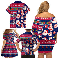 Custom Ohio Christmas Family Matching Off Shoulder Short Dress and Hawaiian Shirt Santa Claus Pattern Unique Style - Wonder Print Shop