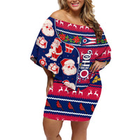 Custom Ohio Christmas Family Matching Off Shoulder Short Dress and Hawaiian Shirt Santa Claus Pattern Unique Style - Wonder Print Shop