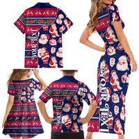 Custom Ohio Christmas Family Matching Short Sleeve Bodycon Dress and Hawaiian Shirt Santa Claus Pattern Unique Style - Wonder Print Shop