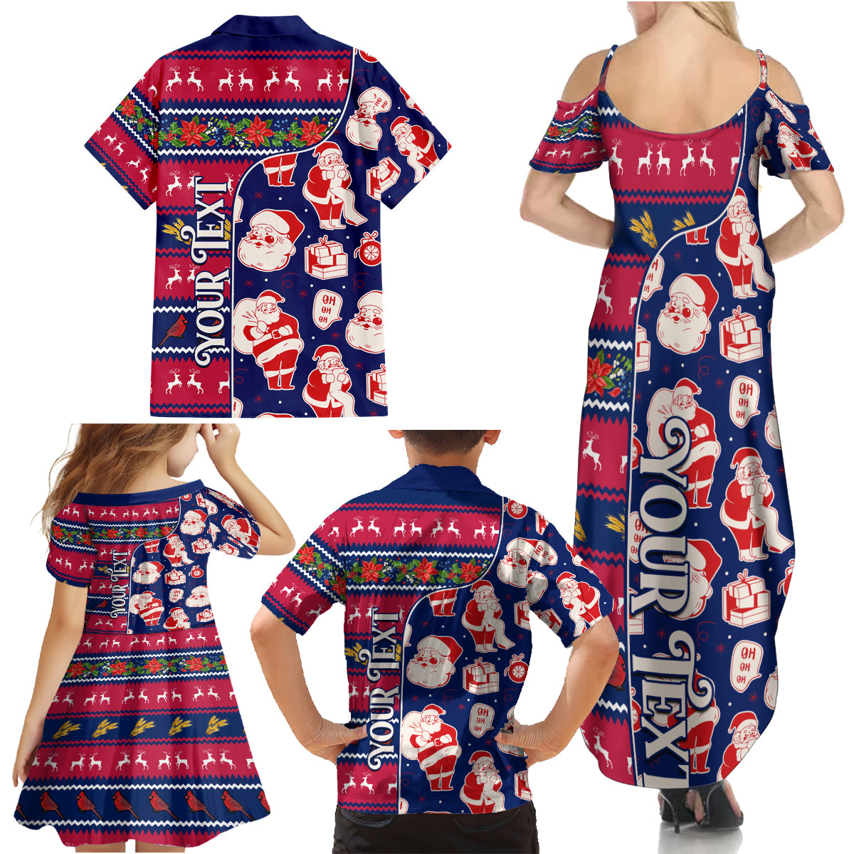 Custom Ohio Christmas Family Matching Summer Maxi Dress and Hawaiian Shirt Santa Claus Pattern Unique Style - Wonder Print Shop