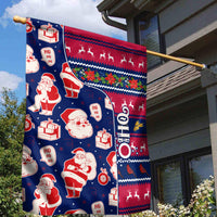 Custom Ohio Christmas Garden Flag Santa Claus Pattern Unique Style - Wonder Print Shop