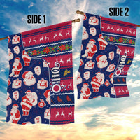 Custom Ohio Christmas Garden Flag Santa Claus Pattern Unique Style - Wonder Print Shop