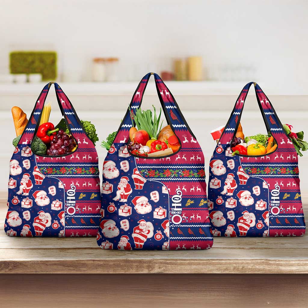 Custom Ohio Christmas Grocery Bag Santa Claus Pattern Unique Style