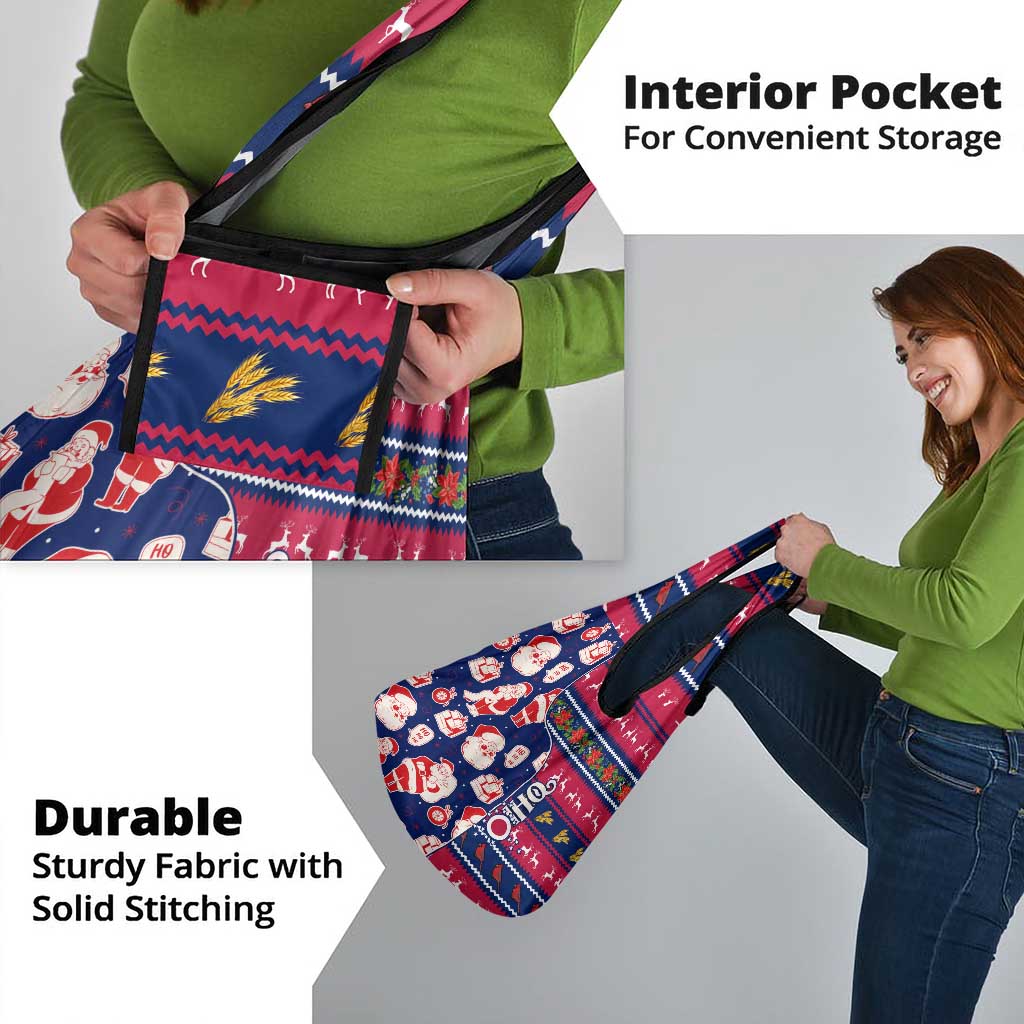 Custom Ohio Christmas Grocery Bag Santa Claus Pattern Unique Style