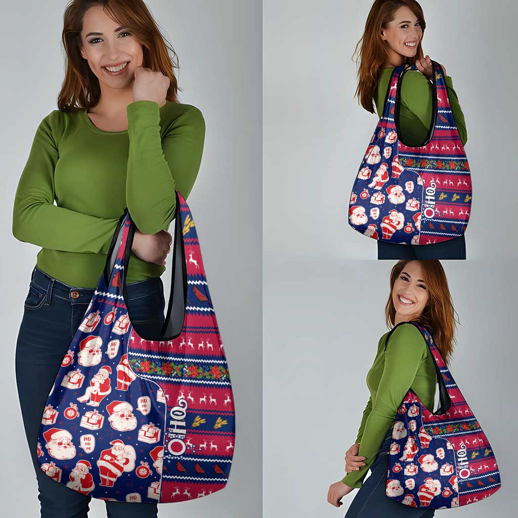 Custom Ohio Christmas Grocery Bag Santa Claus Pattern Unique Style