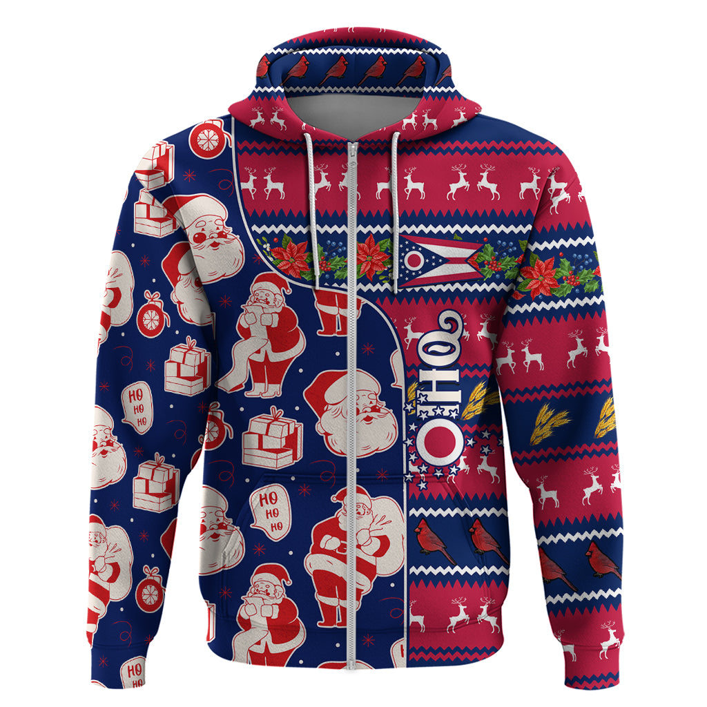Custom Ohio Christmas Hoodie Santa Claus Pattern Unique Style - Wonder Print Shop