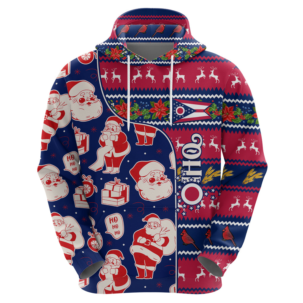 Custom Ohio Christmas Hoodie Santa Claus Pattern Unique Style - Wonder Print Shop