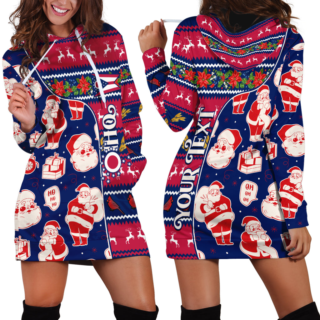 Custom Ohio Christmas Hoodie Dress Santa Claus Pattern Unique Style - Wonder Print Shop