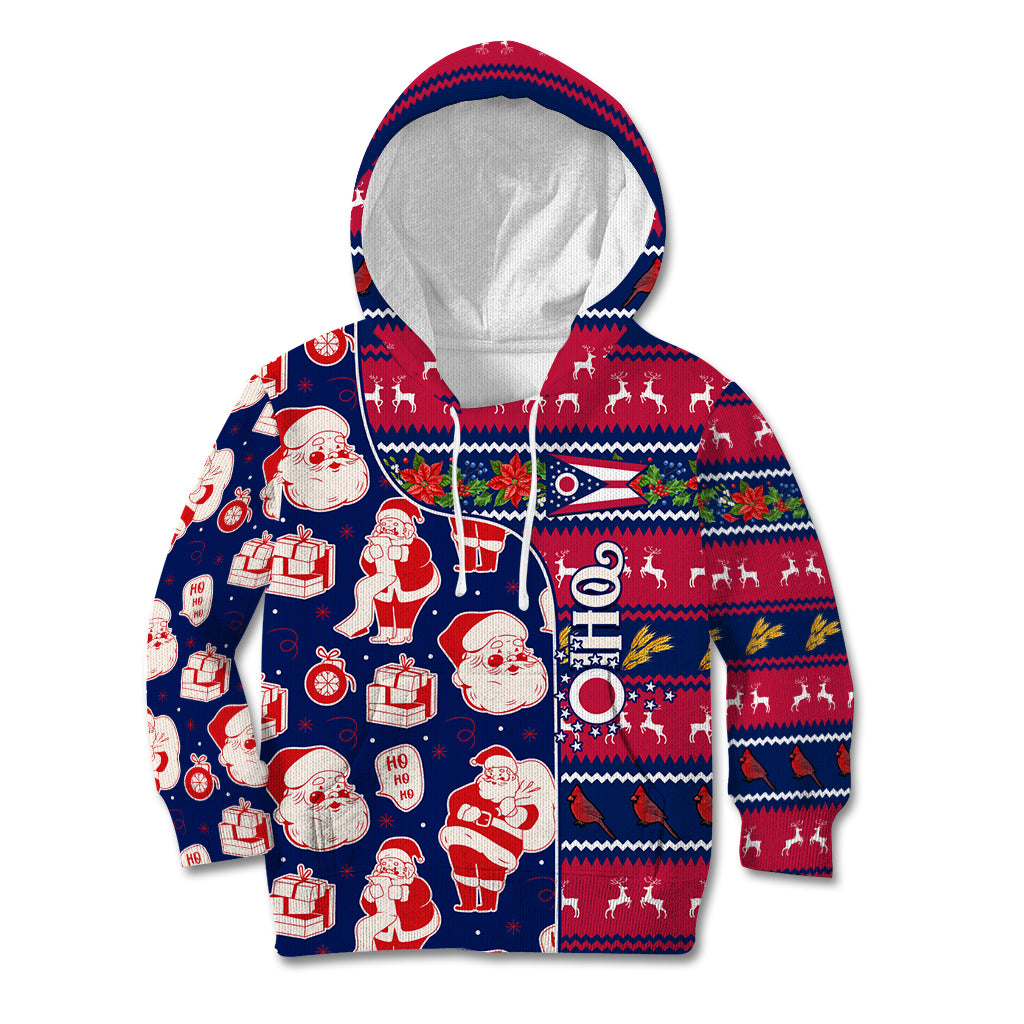 Custom Ohio Christmas Kid Hoodie Santa Claus Pattern Unique Style - Wonder Print Shop