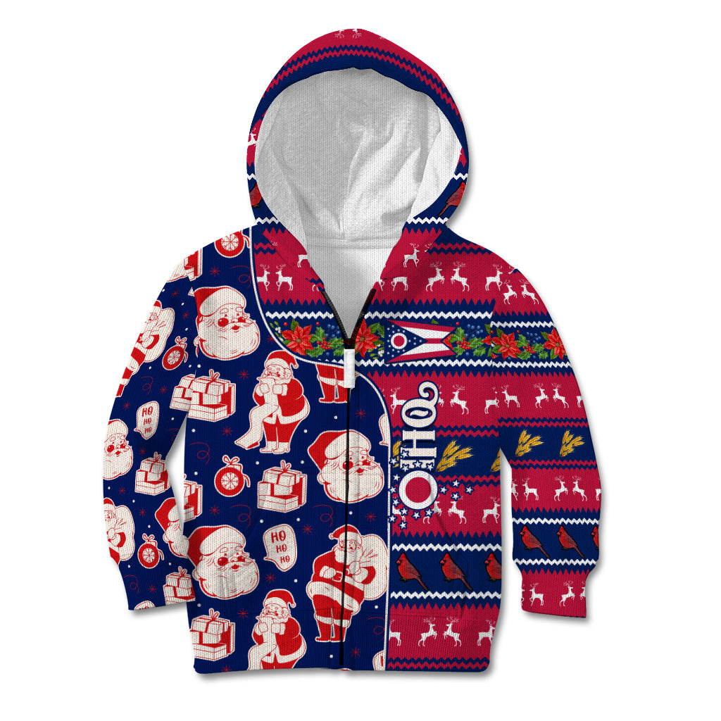 Custom Ohio Christmas Kid Hoodie Santa Claus Pattern Unique Style - Wonder Print Shop