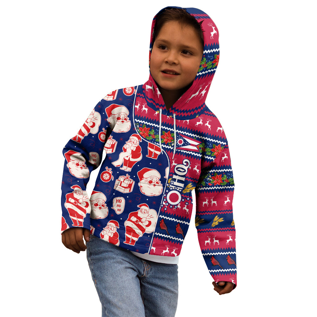 Custom Ohio Christmas Kid Hoodie Santa Claus Pattern Unique Style - Wonder Print Shop