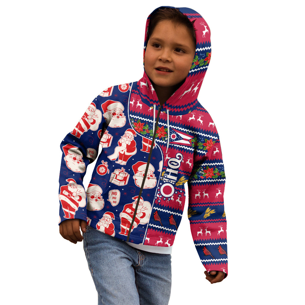 Custom Ohio Christmas Kid Hoodie Santa Claus Pattern Unique Style - Wonder Print Shop