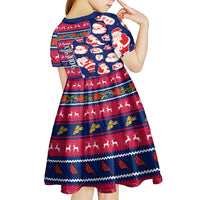 Custom Ohio Christmas Kid Short Sleeve Dress Santa Claus Pattern Unique Style - Wonder Print Shop