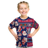 Custom Ohio Christmas Kid T Shirt Santa Claus Pattern Unique Style - Wonder Print Shop