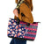 Custom Ohio Christmas Leather Tote Bag Santa Claus Pattern Unique Style - Wonder Print Shop