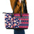 Custom Ohio Christmas Leather Tote Bag Santa Claus Pattern Unique Style - Wonder Print Shop