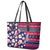 Custom Ohio Christmas Leather Tote Bag Santa Claus Pattern Unique Style - Wonder Print Shop