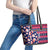 Custom Ohio Christmas Leather Tote Bag Santa Claus Pattern Unique Style - Wonder Print Shop