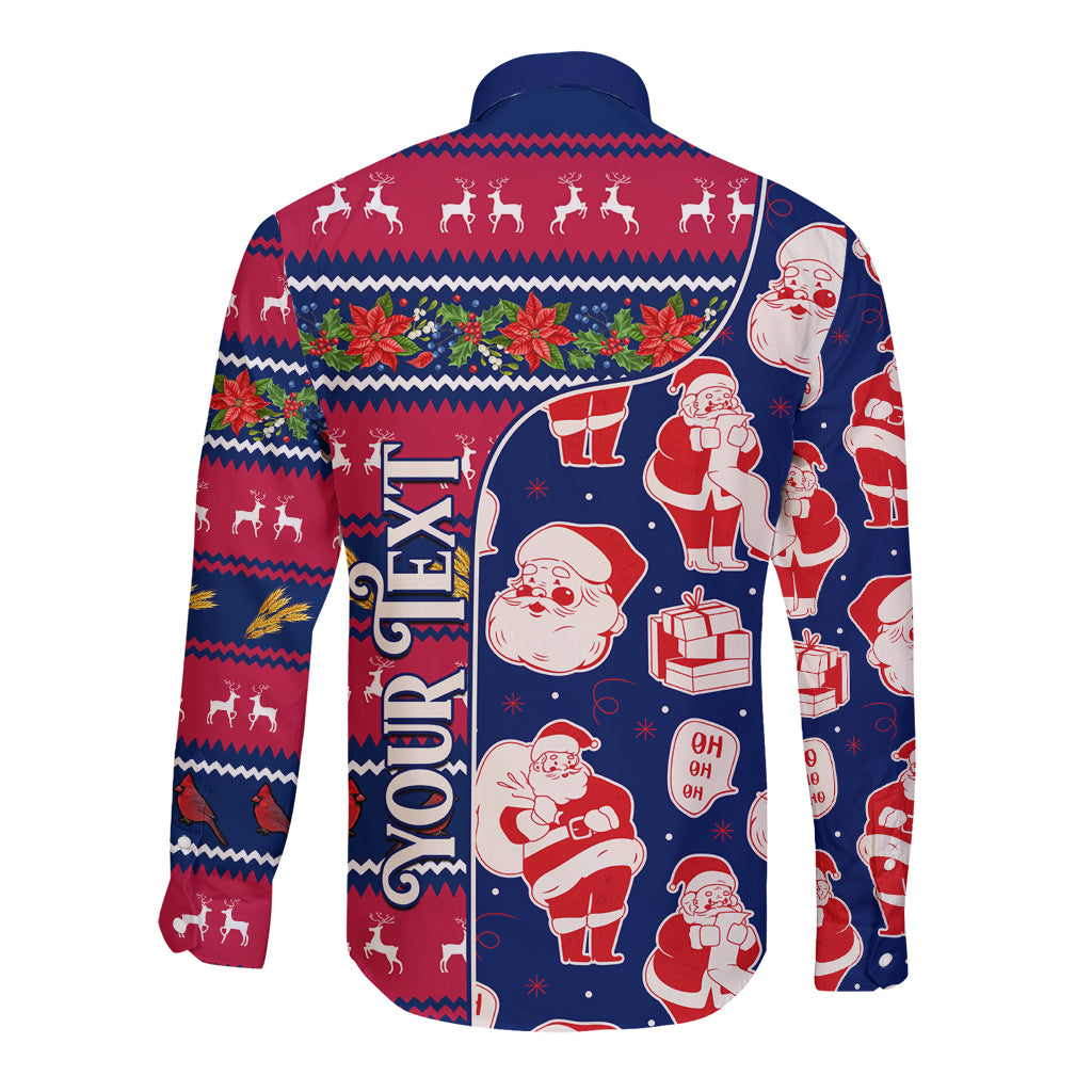 Custom Ohio Christmas Long Sleeve Button Shirt Santa Claus Pattern Unique Style - Wonder Print Shop