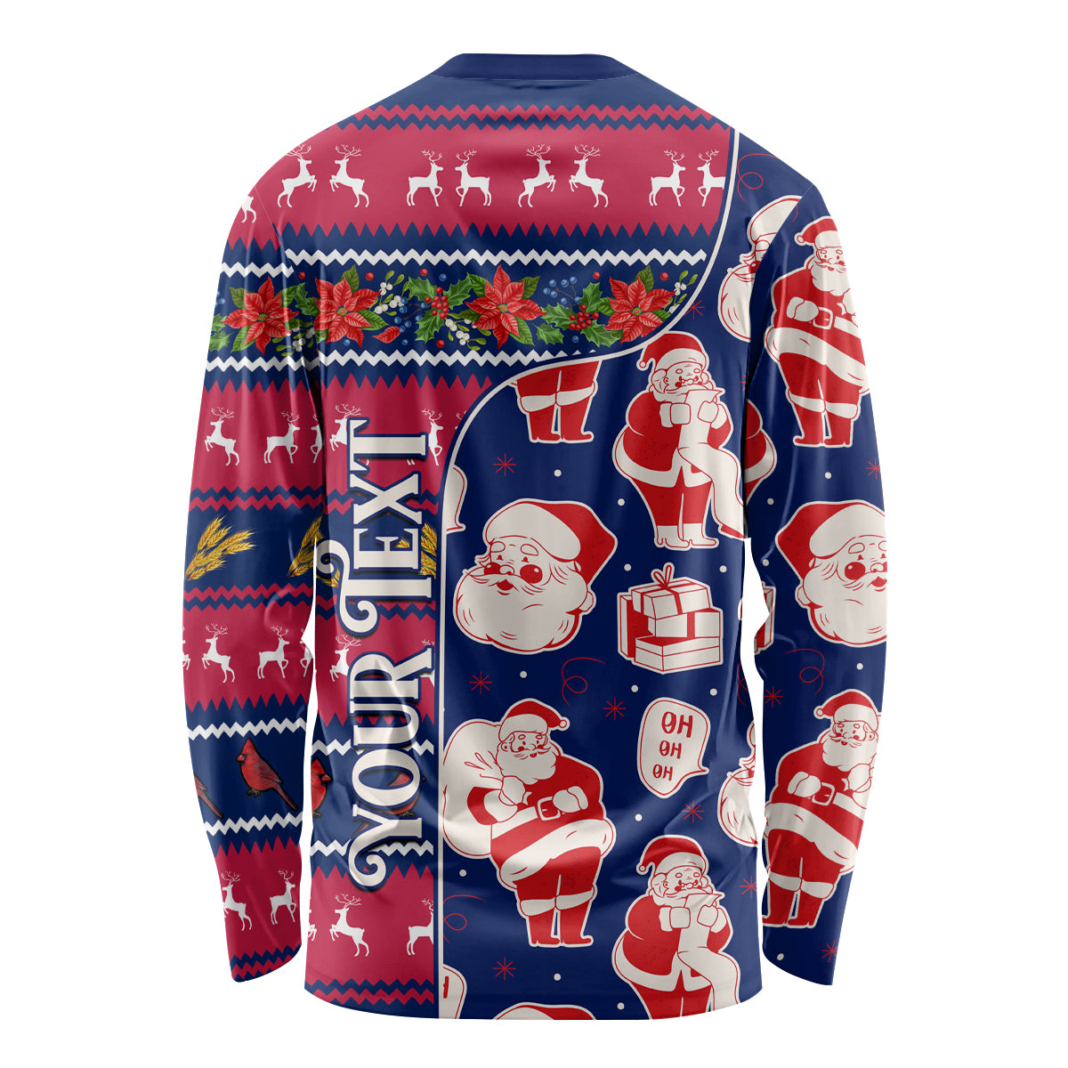 Custom Ohio Christmas Long Sleeve Shirt Santa Claus Pattern Unique Style - Wonder Print Shop
