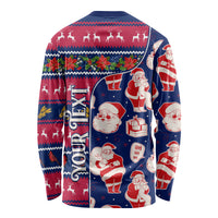 Custom Ohio Christmas Long Sleeve Shirt Santa Claus Pattern Unique Style - Wonder Print Shop