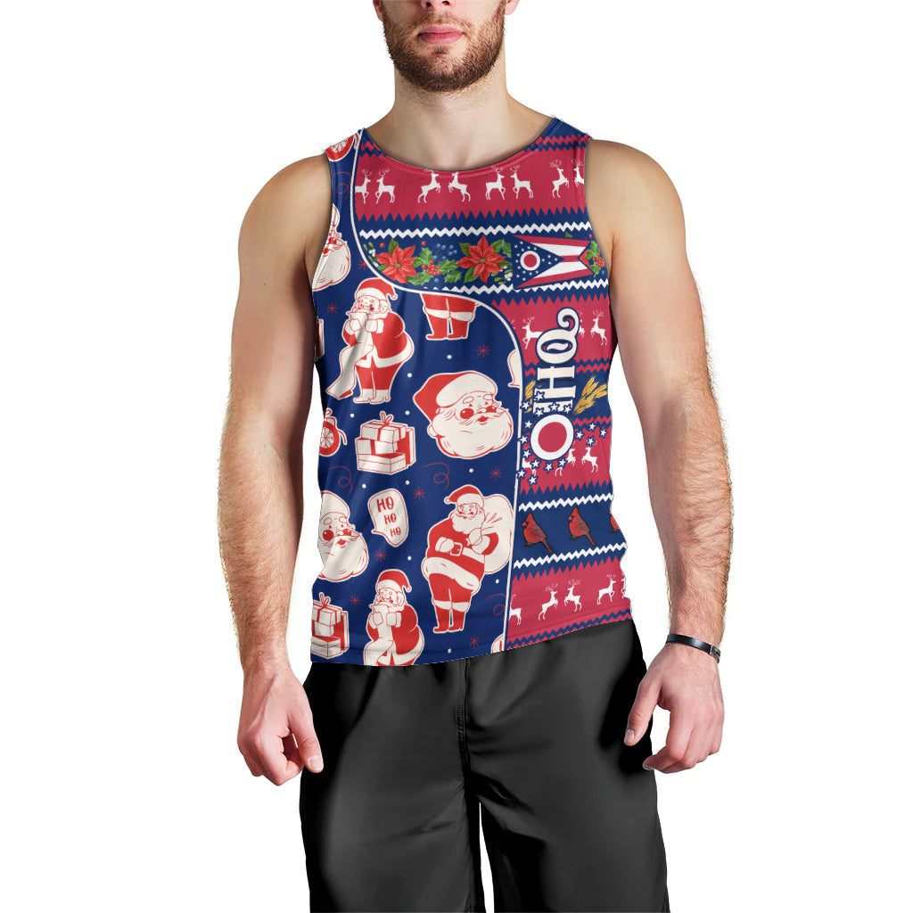 Custom Ohio Christmas Men Tank Top Santa Claus Pattern Unique Style - Wonder Print Shop