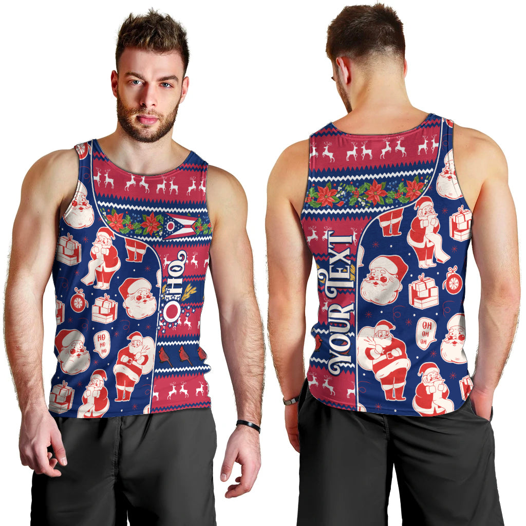 Custom Ohio Christmas Men Tank Top Santa Claus Pattern Unique Style - Wonder Print Shop