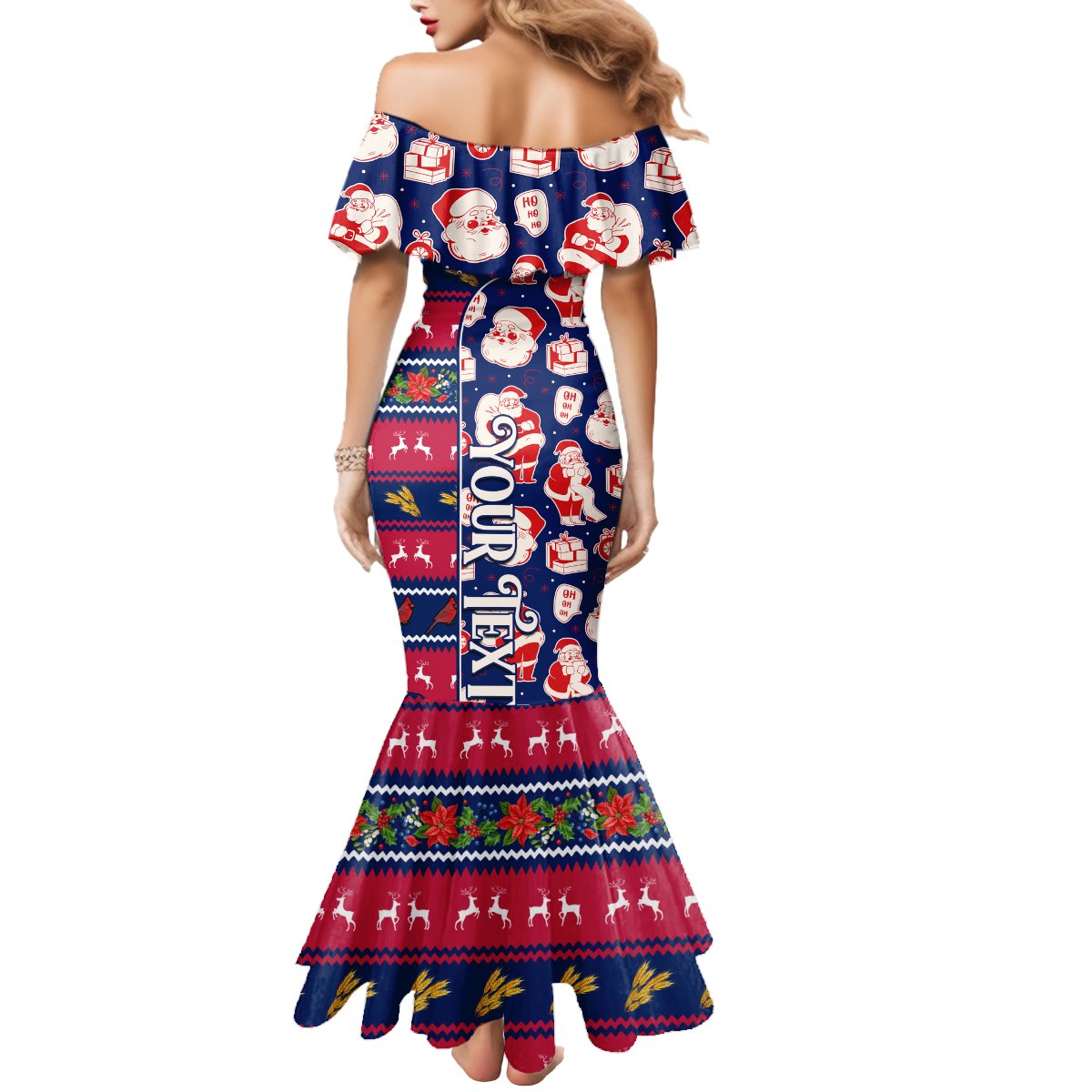 Custom Ohio Christmas Mermaid Dress Santa Claus Pattern Unique Style - Wonder Print Shop