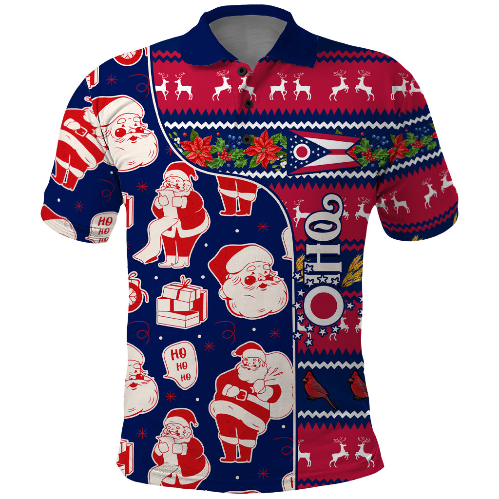 Custom Ohio Christmas Polo Shirt Santa Claus Pattern Unique Style - Wonder Print Shop