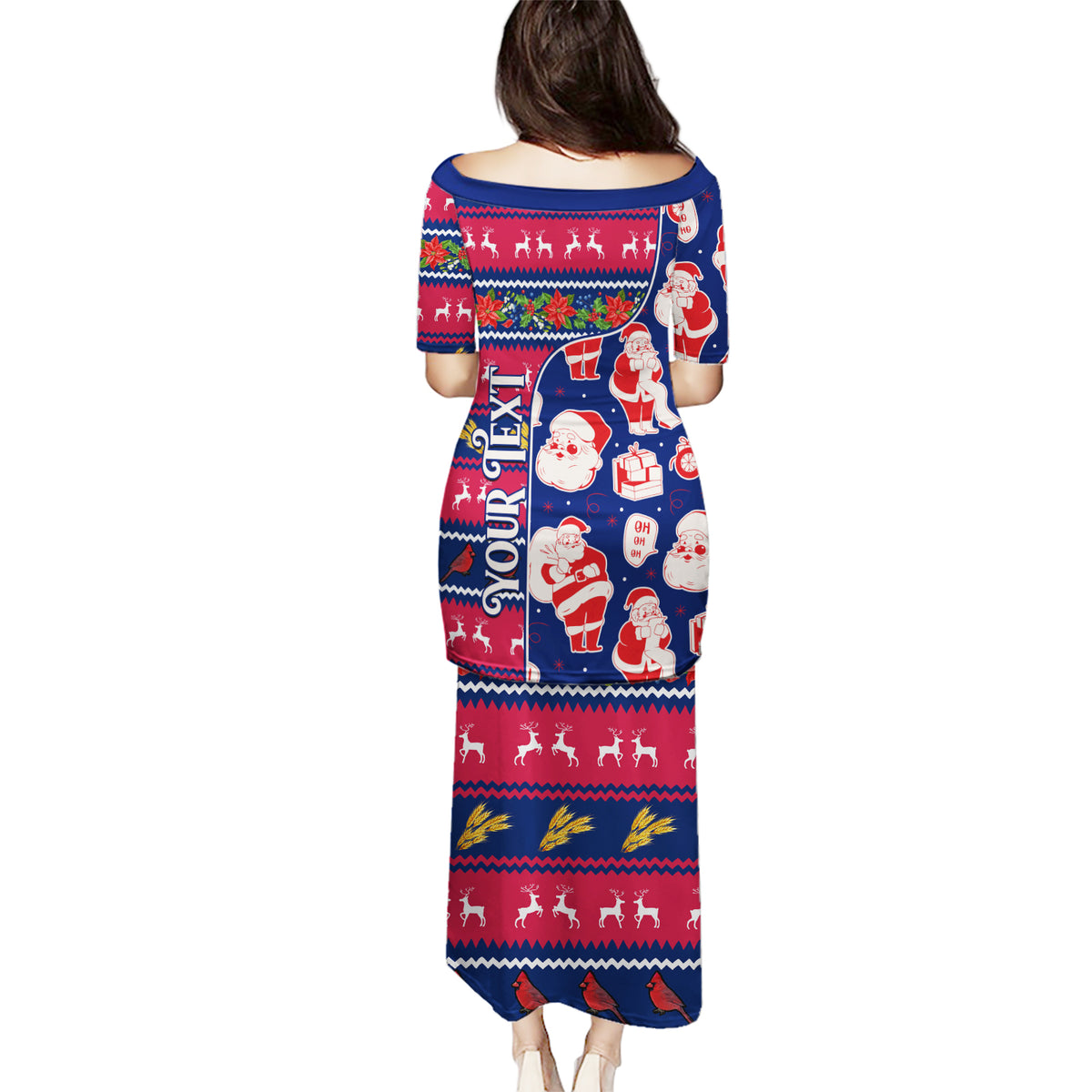 Custom Ohio Christmas Puletasi Santa Claus Pattern Unique Style - Wonder Print Shop
