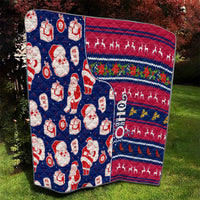 Custom Ohio Christmas Quilt Santa Claus Pattern Unique Style - Wonder Print Shop