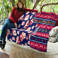 Custom Ohio Christmas Quilt Santa Claus Pattern Unique Style - Wonder Print Shop