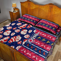 Custom Ohio Christmas Quilt Bed Set Santa Claus Pattern Unique Style - Wonder Print Shop