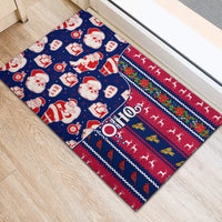 Custom Ohio Christmas Rubber Doormat Santa Claus Pattern Unique Style - Wonder Print Shop