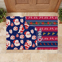 Custom Ohio Christmas Rubber Doormat Santa Claus Pattern Unique Style - Wonder Print Shop