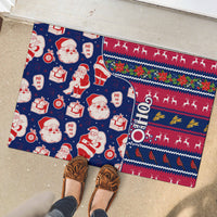 Custom Ohio Christmas Rubber Doormat Santa Claus Pattern Unique Style - Wonder Print Shop