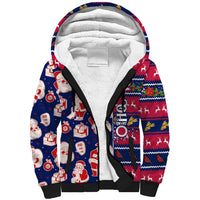 Custom Ohio Christmas Sherpa Hoodie Santa Claus Pattern Unique Style - Wonder Print Shop