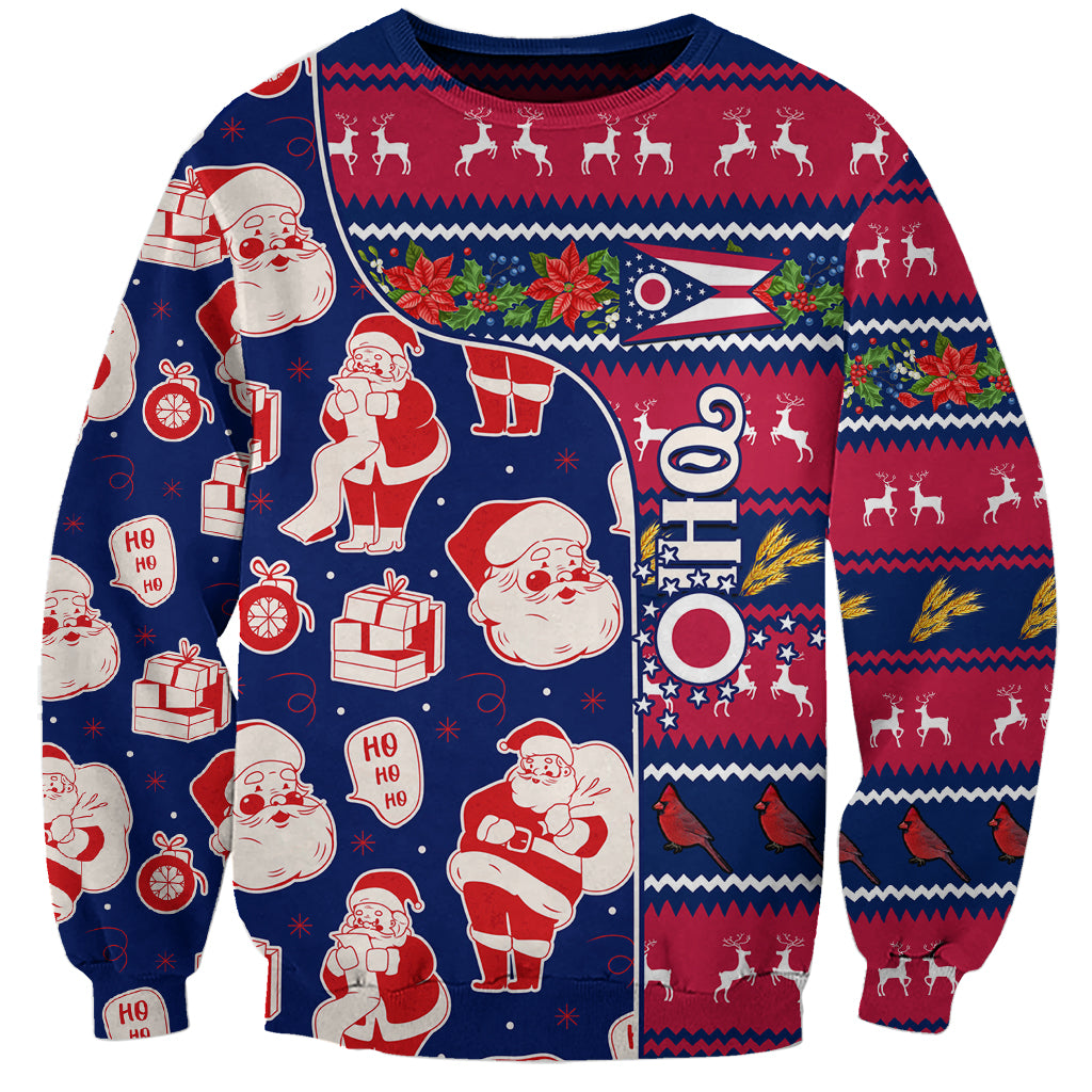 Custom Ohio Christmas Sweatshirt Santa Claus Pattern Unique Style - Wonder Print Shop