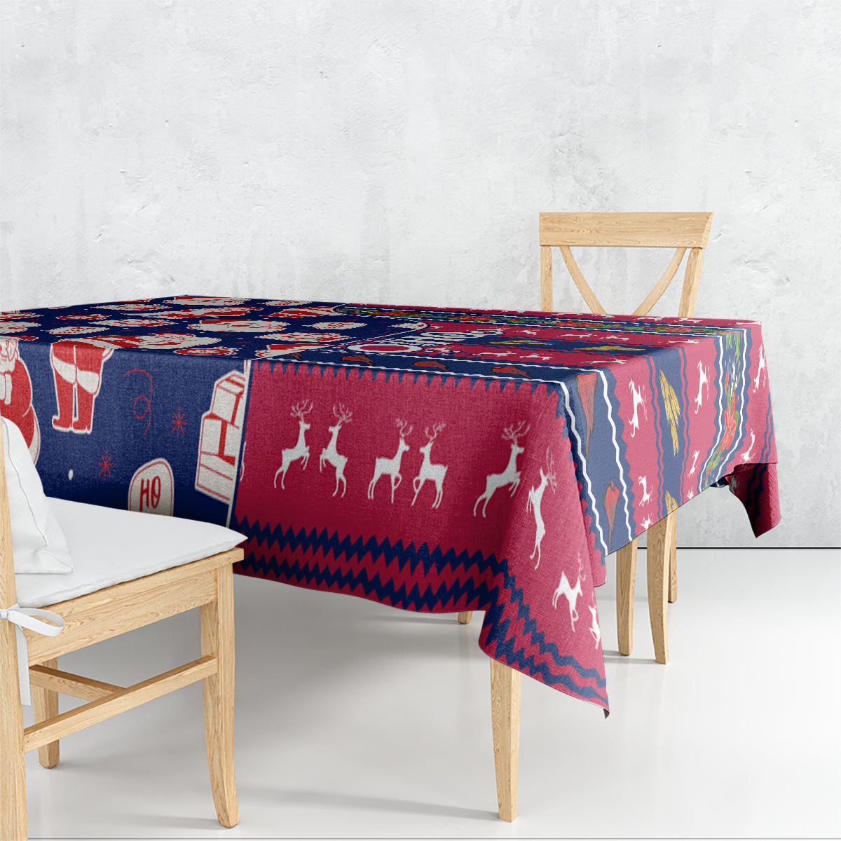 Custom Ohio Christmas Tablecloth Santa Claus Pattern Unique Style - Wonder Print Shop