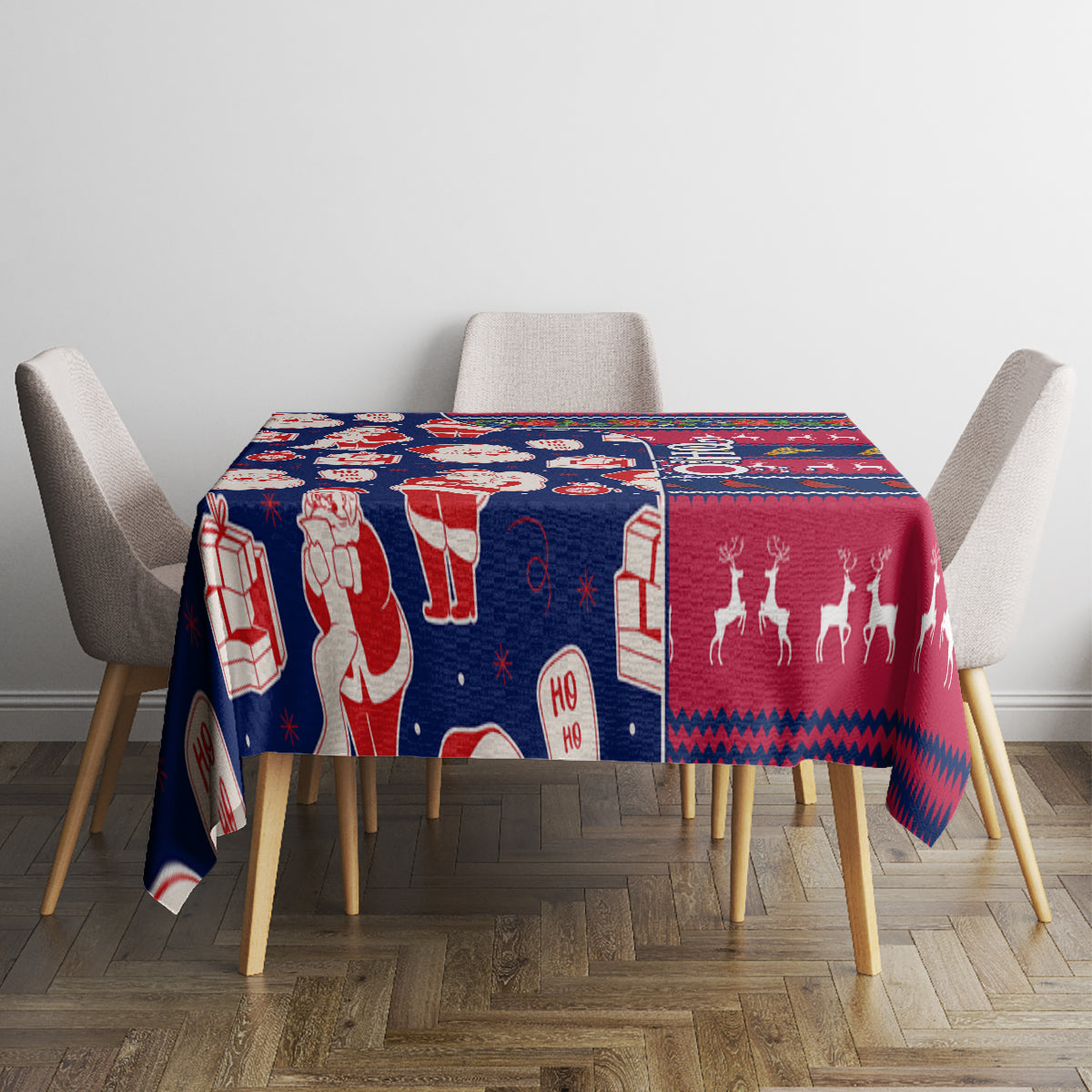 Custom Ohio Christmas Tablecloth Santa Claus Pattern Unique Style - Wonder Print Shop