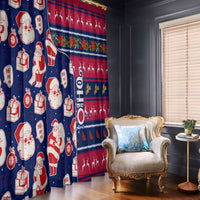 Custom Ohio Christmas Window Curtain Santa Claus Pattern Unique Style - Wonder Print Shop