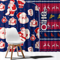 Custom Ohio Christmas Window Curtain Santa Claus Pattern Unique Style - Wonder Print Shop